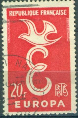 Франция 1958 г. Европа СЕПТ Эмблема гашеная