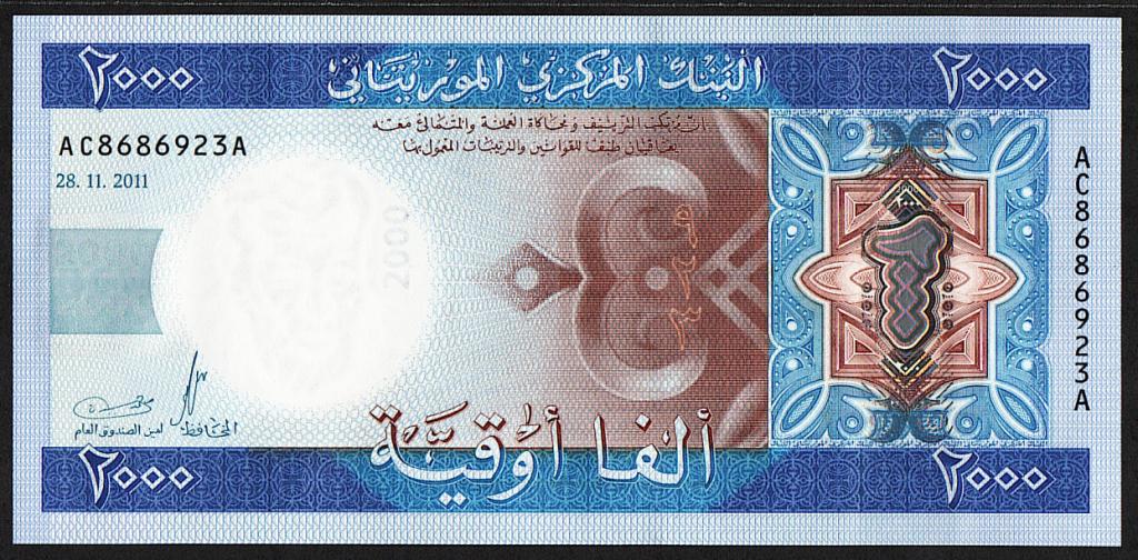Мавритания. 2000 угия. 2011г. UNC. ПРЕСС. В1-4531