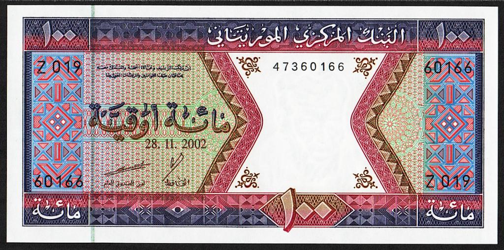 Мавритания. 100 угия (угий). 2002г. UNC. ПРЕСС. В1-4530
