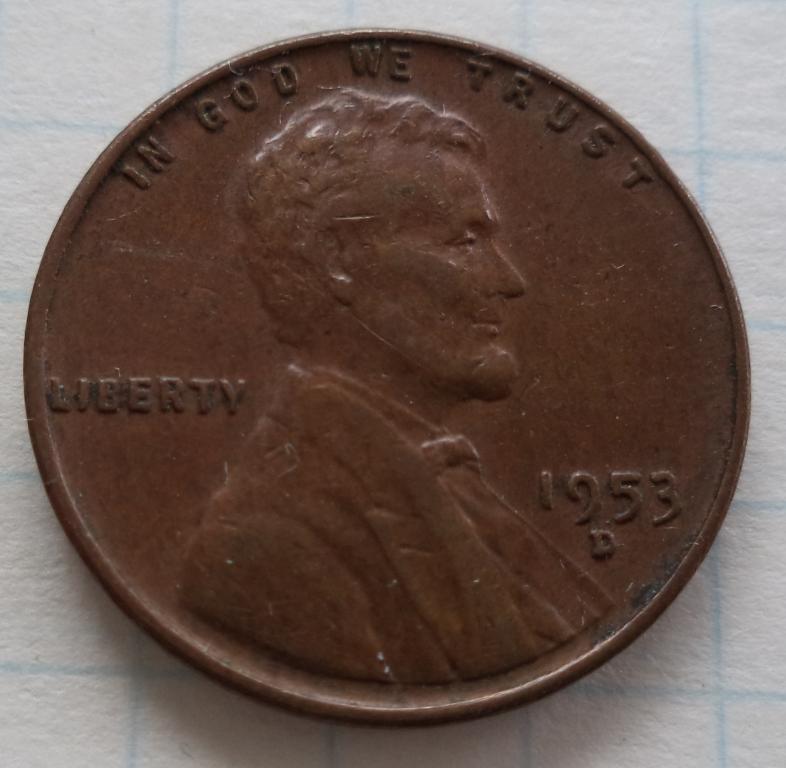 США  1 цент  1953 г.  D   п.9