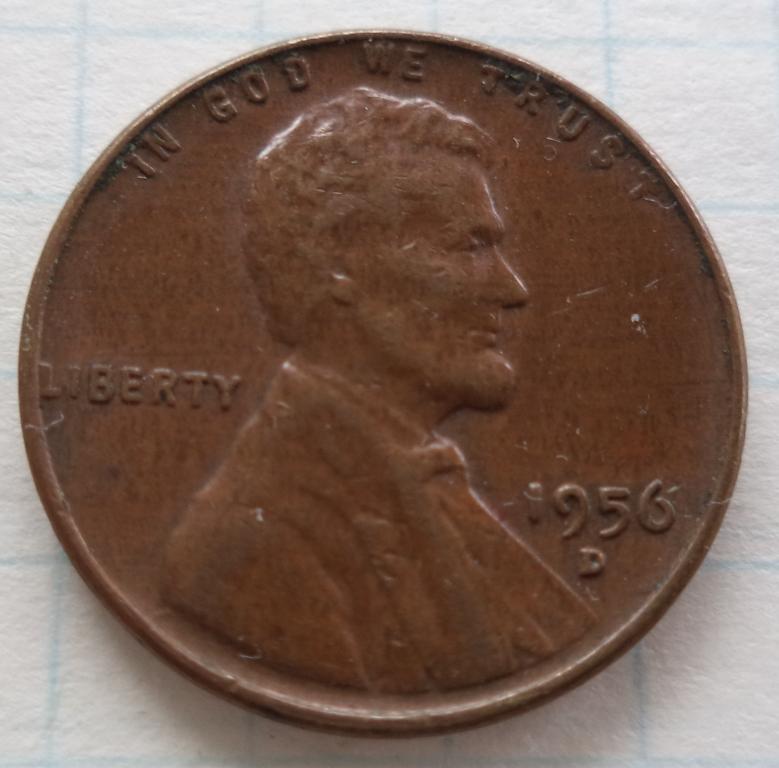 США  1 цент  1956 г.  D   п.9