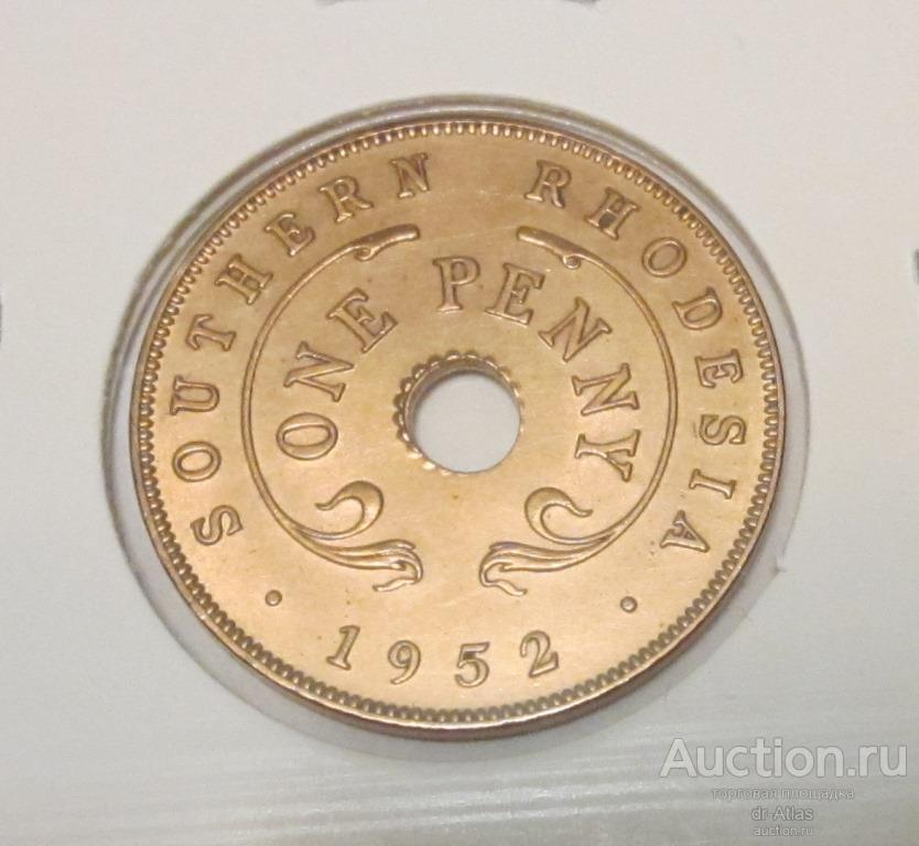 Южная Родезия 1 пенни 1952 AUNC 9180