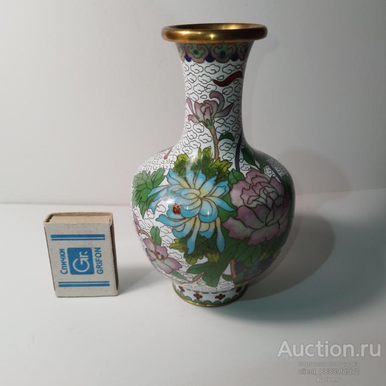 Ваза, клуазоне, Китай, винтаж 1940-50 год.