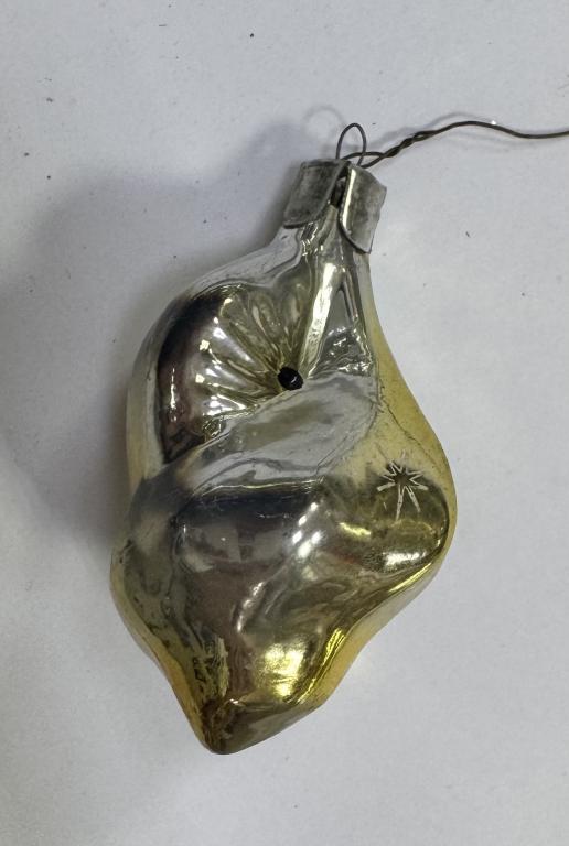 Новогодняя елочная игрушка Ракушка 8 см СССР