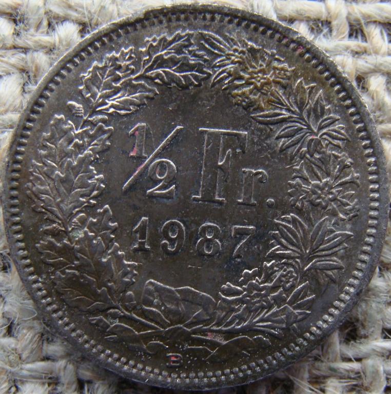 Швейцария 1/2 франка 1987 год