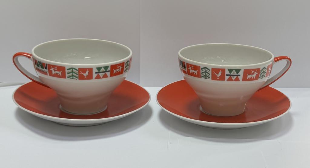 Чайная пара чашка блюдце из сервиза Северный ЛФЗ фарфор СССР