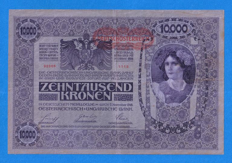 АВСТРИЯ 10000 крон 1918 (1919) - ( Австро - Венгрия ) - P65 VF