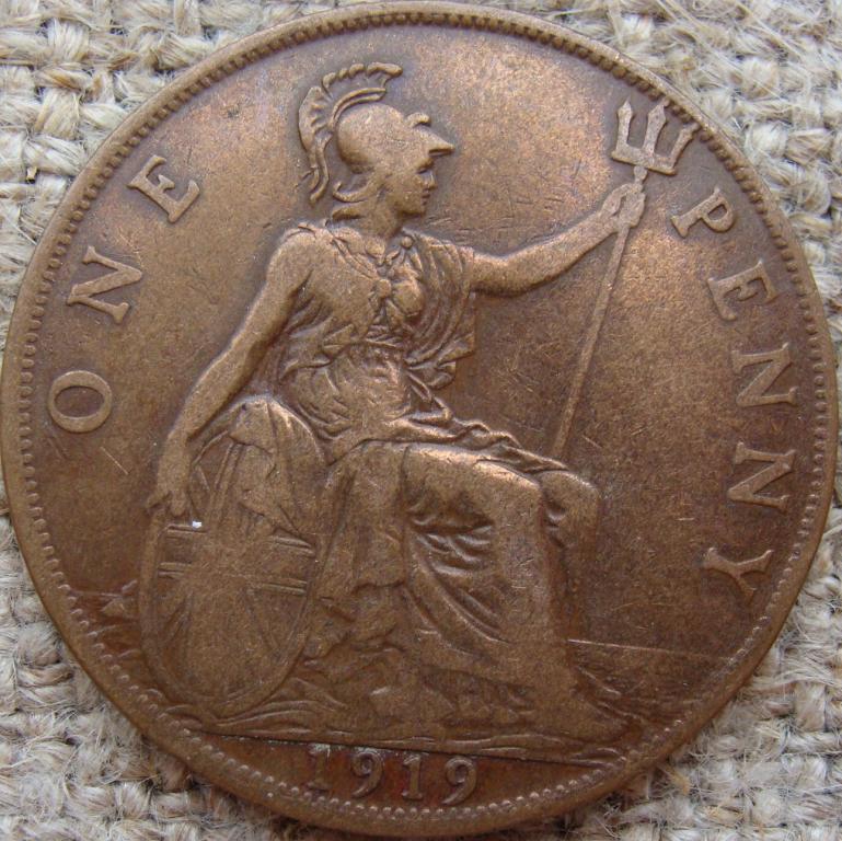 Великобритания 1 пенни 1919 год