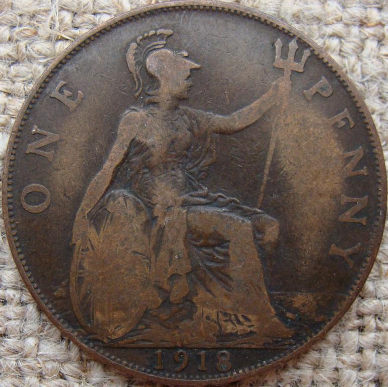 Великобритания 1 пенни 1918 год