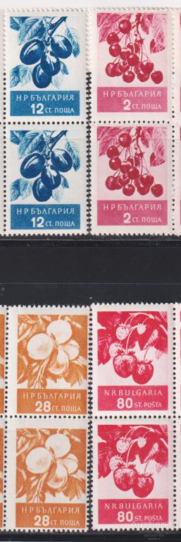 Болгария Чистые марки  Флора Фрукты 1956