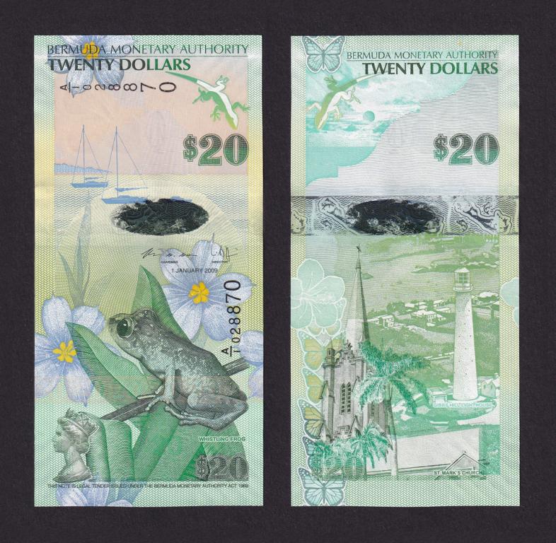 Бермуды 2009г 20 долларов (Pick 60b) UNC (A/1)