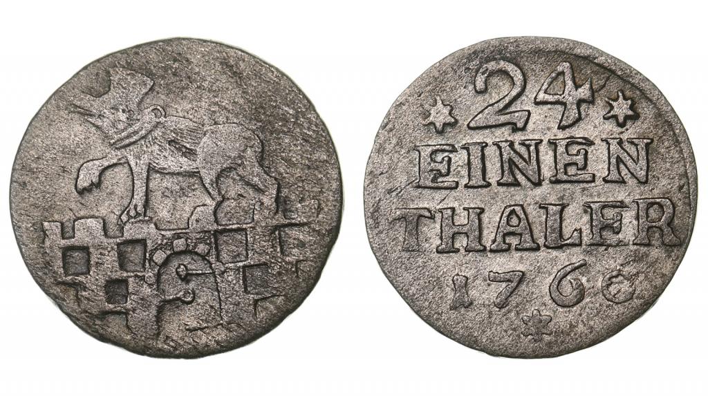 Германия. Анхальт-Бернбург. Виктор II Фридрих. 1/24 талера 1760 года. 273331