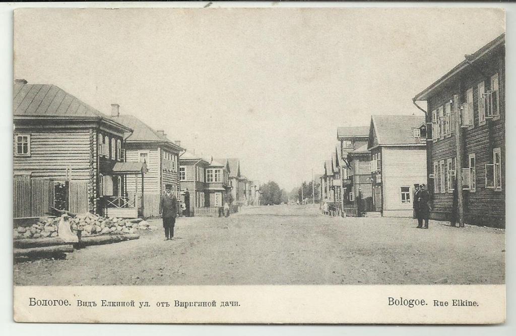 антикварная.БОЛОГОЕ. ВИД   ЕЛКИНОЙ УЛИЦЫ ОТ ВИРИГИНОЙ ДАЧИ .супер. изд. КРАСНЫЙ КРЕСТ.