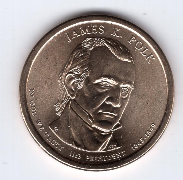 1 доллар - США - 2009 D - Джеймс Полк - Президент № 11 - UNC
