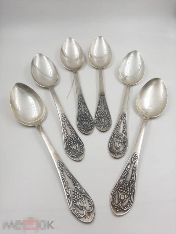 Набор столовых ложек. Серебро, 875 пр. Шишка.  (Ч -Э2049)