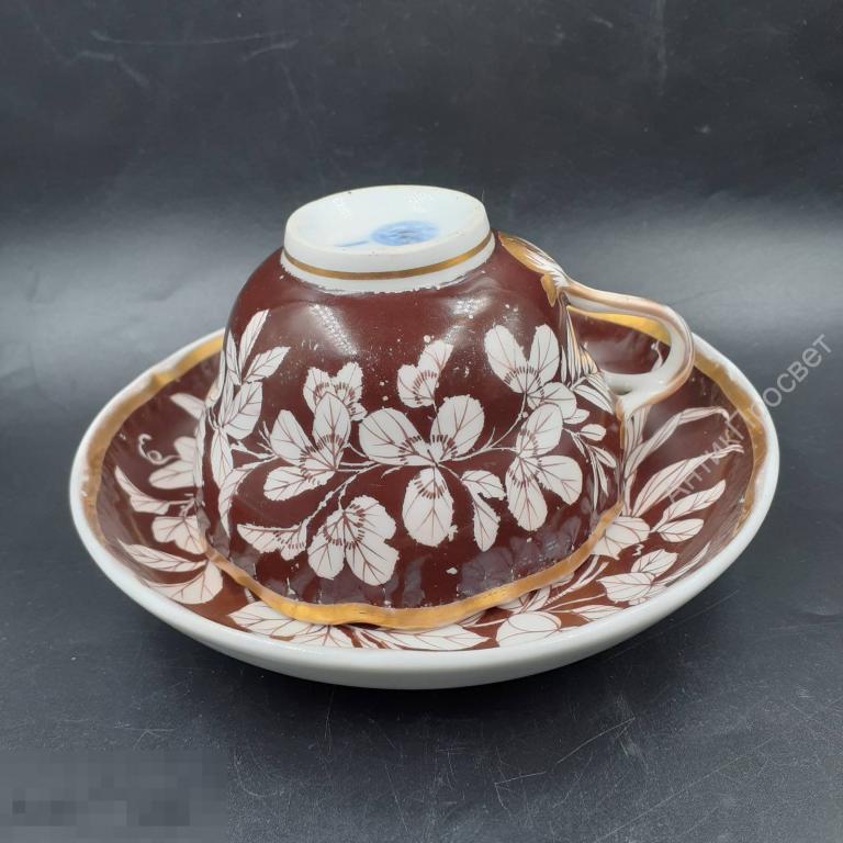 Чайная пара Фарфор KPM TIELSCH, Тильше. Германия. 1849 -1870 гг, 19в.  (10086)