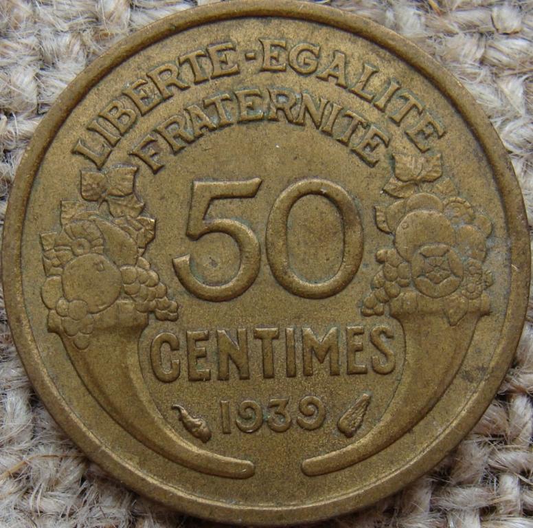 Франция 50 сантимов 1939 год