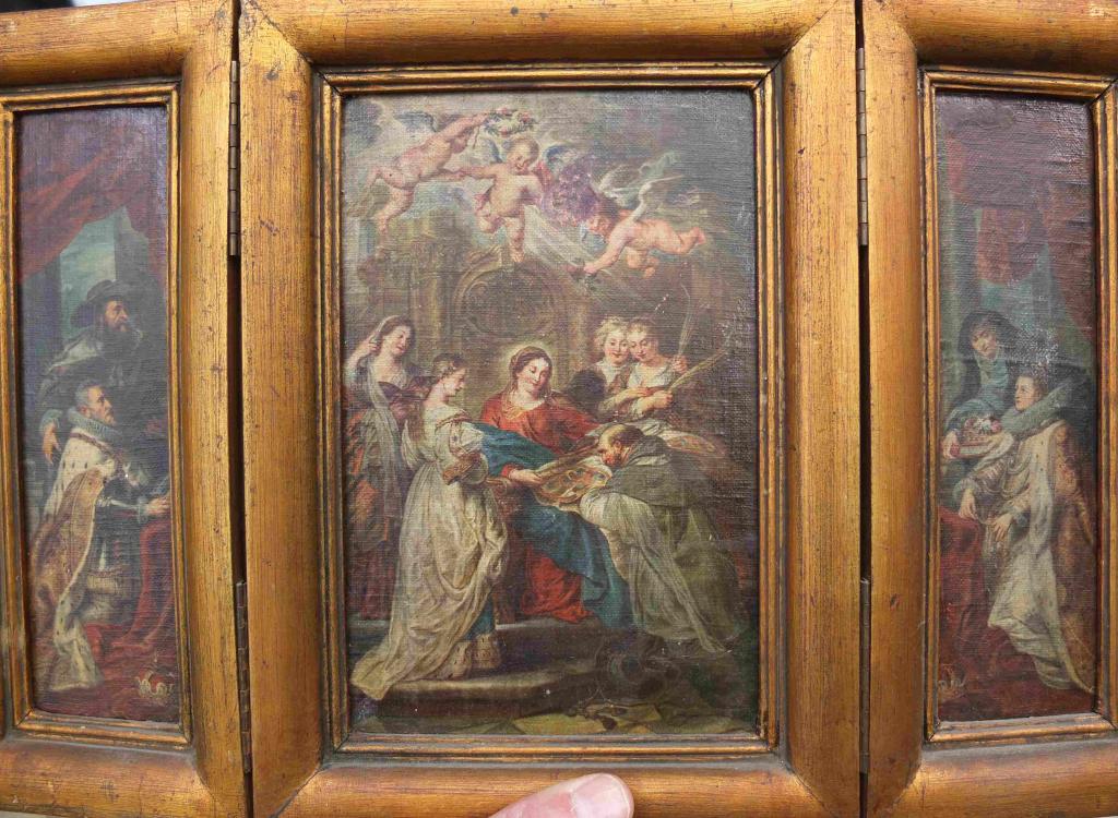 картина триптих Божественное Откровение, холст наклеенный на дерево, 20 век, интерьерная