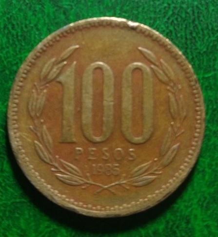 Чили 100 песо 1985 год монета
