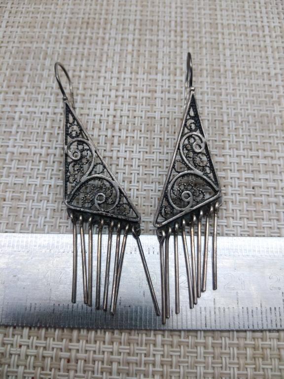 Серьги серебро 916 пр Звезда СССР. Винтаж.