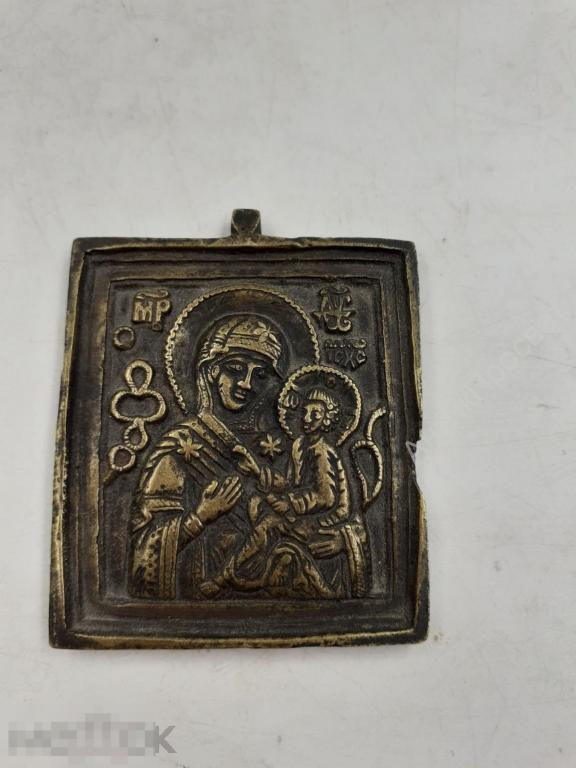 Богоматерь Тихвинская. Меднолитая икона.  (10761)