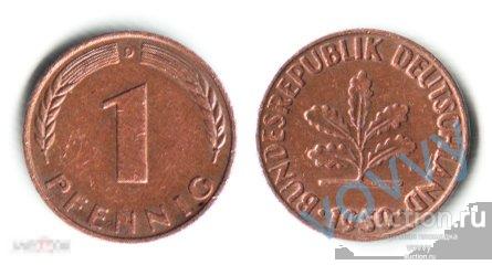 Германия ФРГ 1 пфенниг 1950 D F683