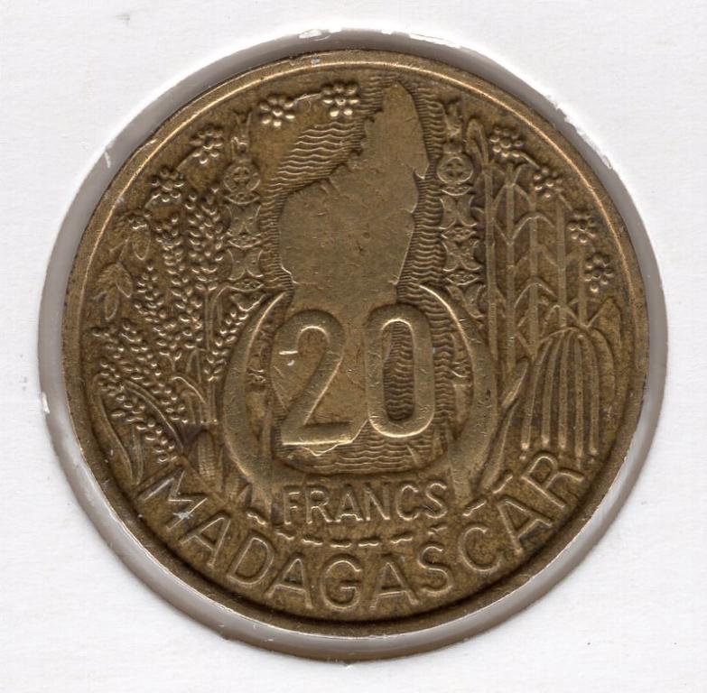 20 франков - Мадагаскар - 1953 - KM#7