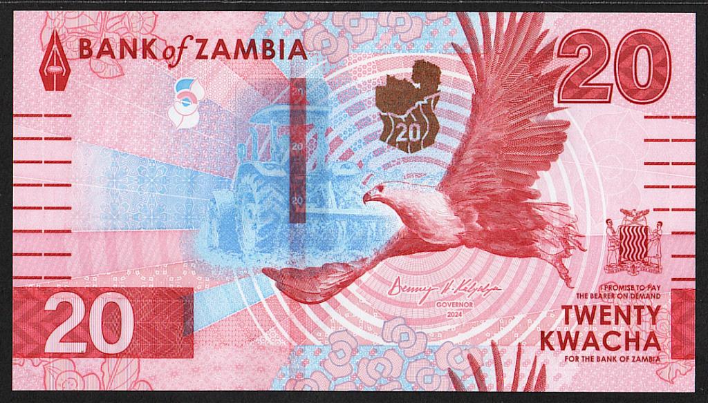 Замбия. 20 квача. 2024 - 2025 гг. UNC. ПРЕСС. В1-4701