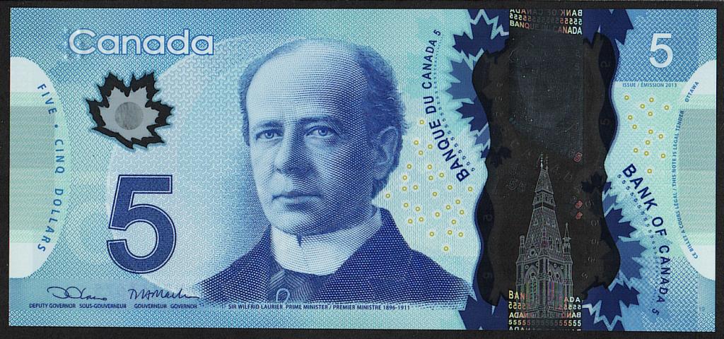 Канада. 5 долларов. 2013г. UNC. ПРЕСС. В1-4708