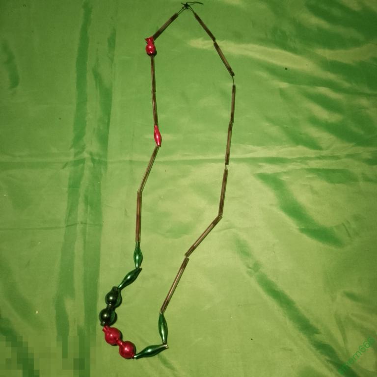 Елочная игрушка ссср бусы стеклярус