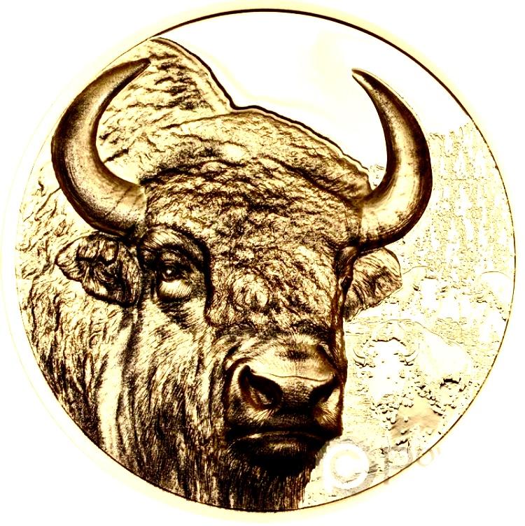 Монголия 25000 тугриков.2025 год.Бизон  ПРУФ. Высокий рельеф.9999. Одна унция