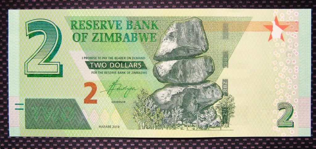 Зимбабве 2019 г. 2 доллара юбилейная UNC