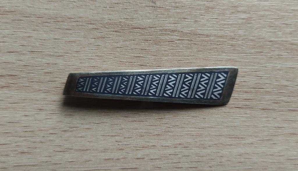 Зажим для галстука. Натуральный камень, серебро 875