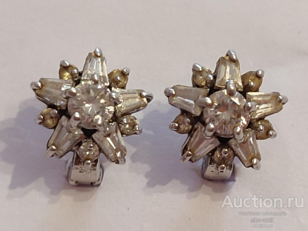 Серьги женские. Серебрo. Прoба 925. Английский замок.(М2).
