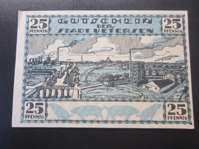 ГЕРМАНИЯ НОТГЕЛЬД  25 ПФЕННИГОВ     UETERSEN