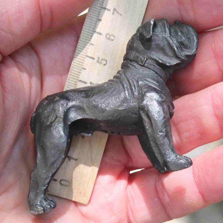 чугунная миниатюрная статуэтка Бульдог, Европа, 19 век