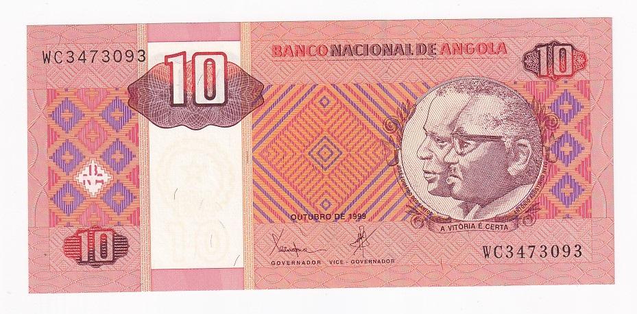 Ангола Банкнота 10 кванза 1999 год UNC (42267)
