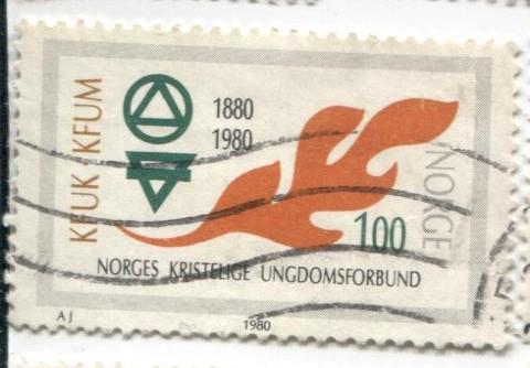 1980 Норвегия.100 летие норвежского христианского юношеского союза. 1м.гаш
