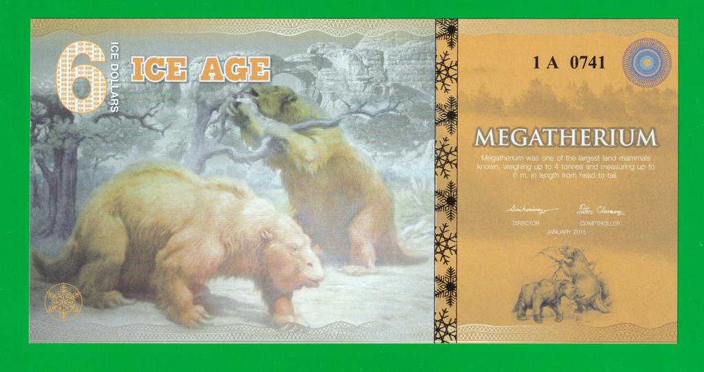 ЛЕДНИКОВЫЙ ПЕРИОД  6 айс-долларов 2015  00* (ВИРТ - SUV) UNC