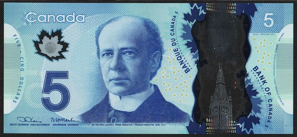 Канада. 5 долларов. 2013г. UNC. ПРЕСС. В1-4752