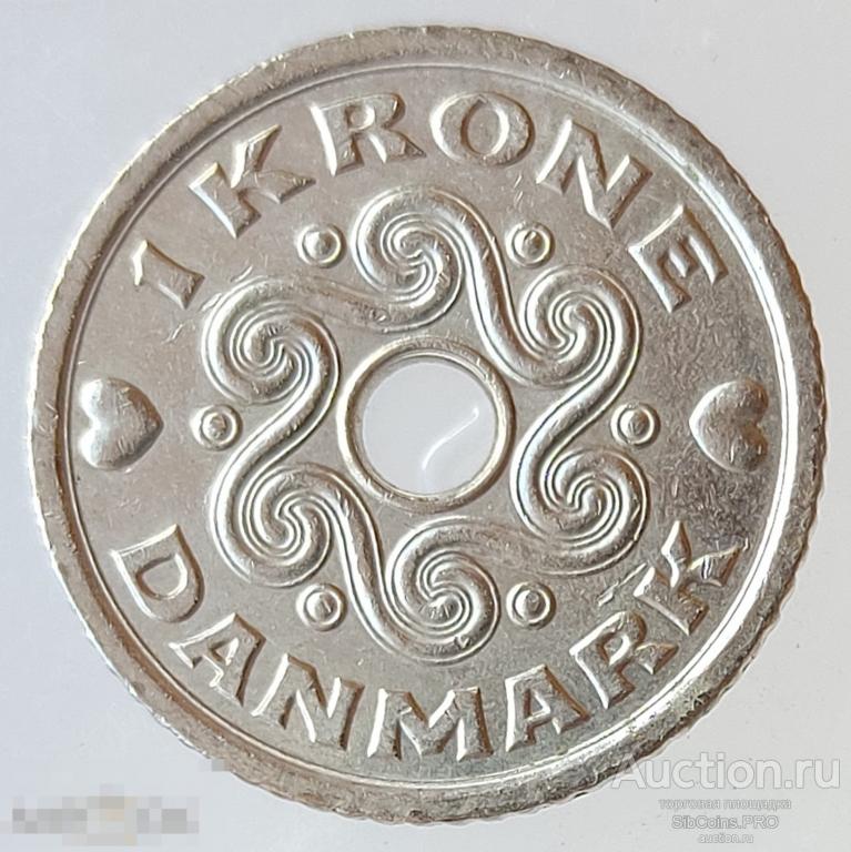 Дания 1 крона, 2009. Редкая