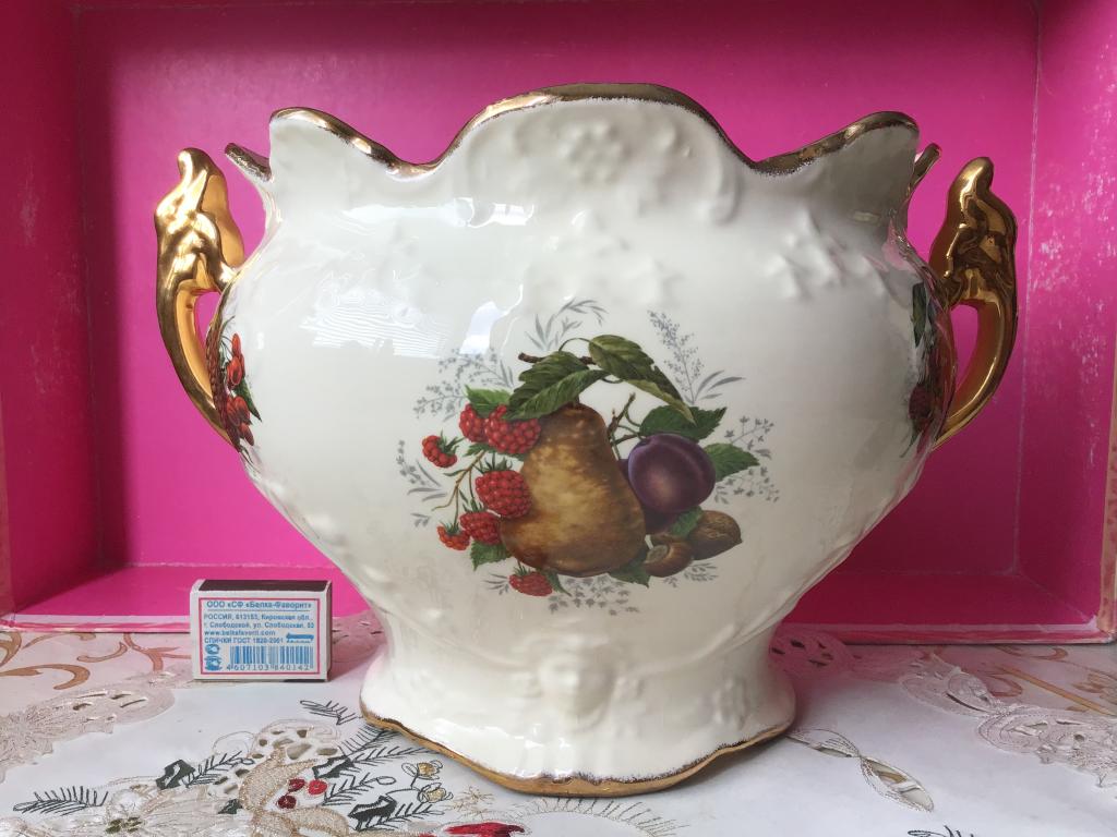 Англия Большая ваза/конфетница/фруктовница Фарфор Staffordshire