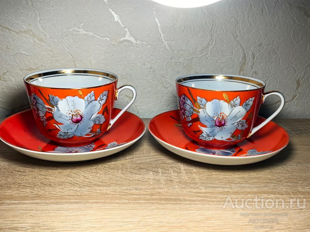 Большая Чашка чайная пара Мальва Барановка знак качества УССР