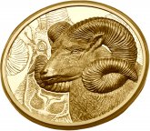 Монголия . 25 000 Тугриков 2022 г. Золото. 31.1 г*0.9999 1.0 oz. Великолепный Архар! ТИРАЖ 199 ЭКЗ!