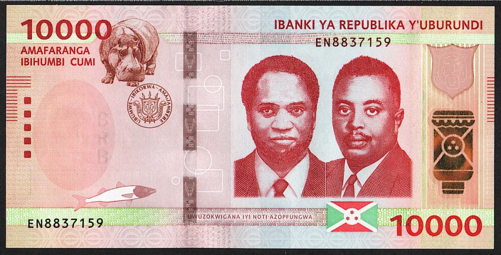 Бурунди. 10 000 франков. 2022 г. UNC. ПРЕСС. В1-4830