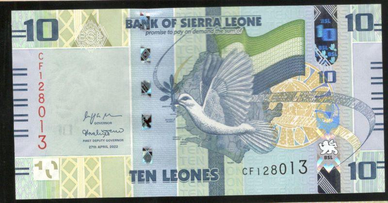 10 леоне 2022 Сьерра-Леоне UNC (030186)