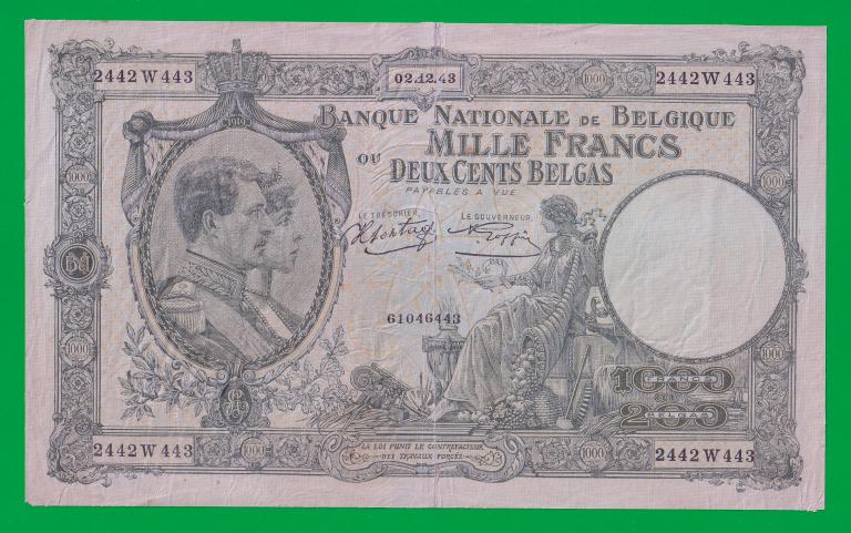 БЕЛЬГИЯ 1000 франков 1943 - P110