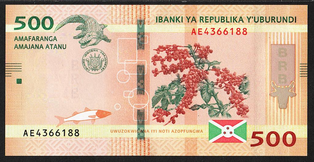 Бурунди. 500 франков. 2015-2018 гг. UNC. ПРЕСС. В1-4832
