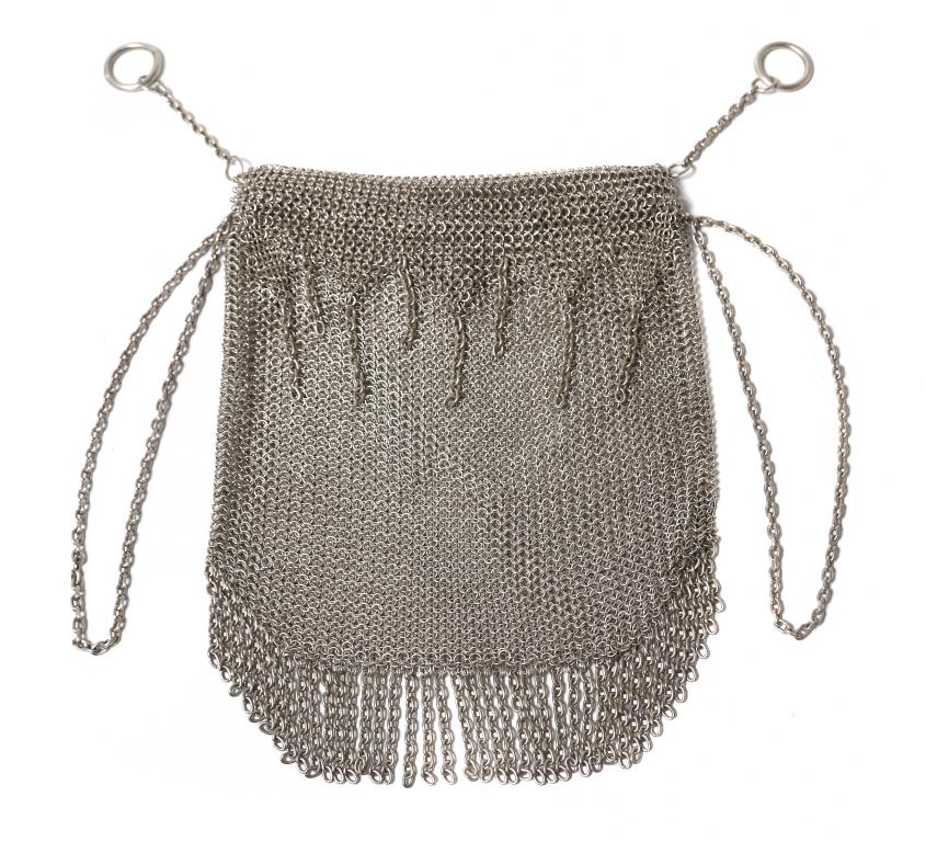 Вязаная серебряная сумка. Россия, 1908-1917 гг.