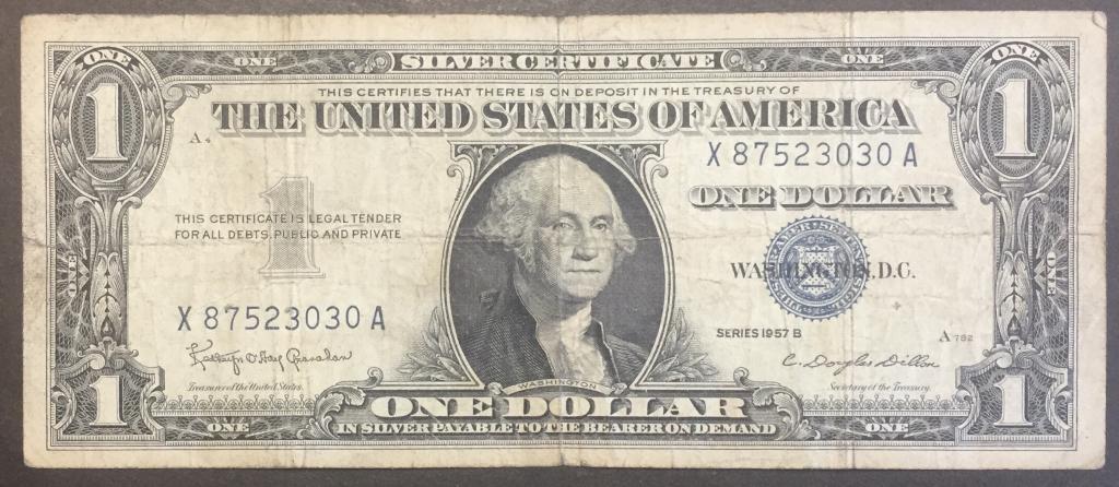 1 доллар 1957 год X 87523030 А США серия 1957 B